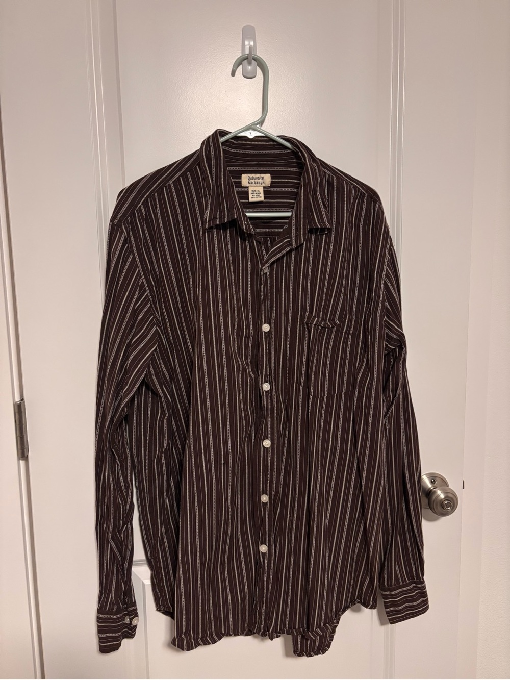 Vintage Industrial Exchange Striped Long-Sleeve Shirt Brown
